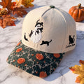 Ghost & Cat Pumpkin Tapestry Brim Hat