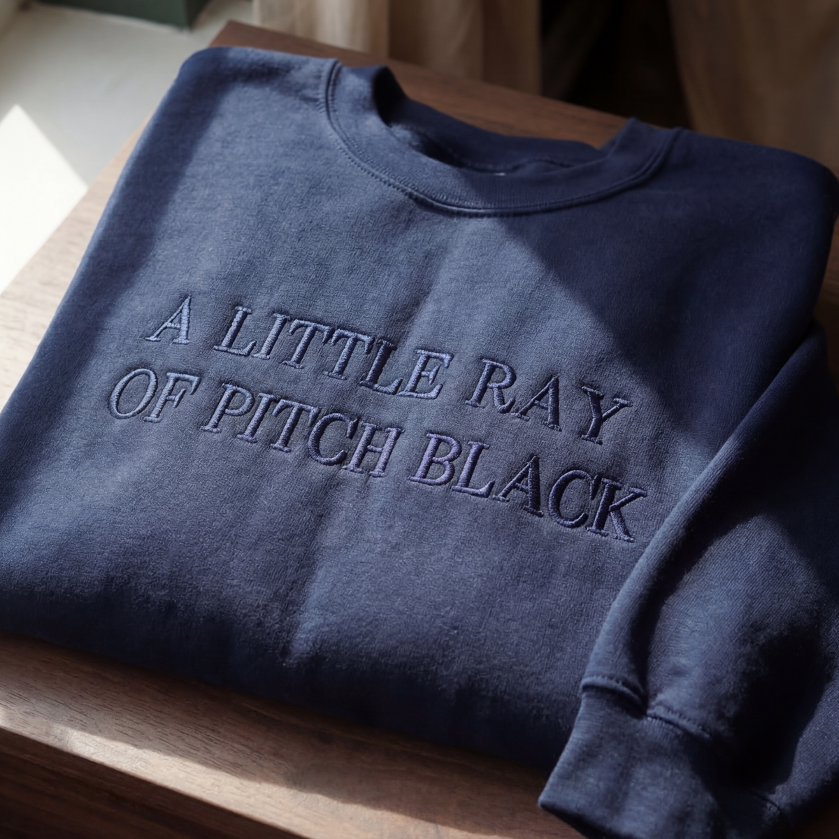 A Little Ray Of Pitch Black Embroidered Shirt