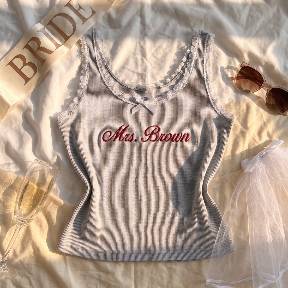Personalize Bachelorette Lace Tank Top