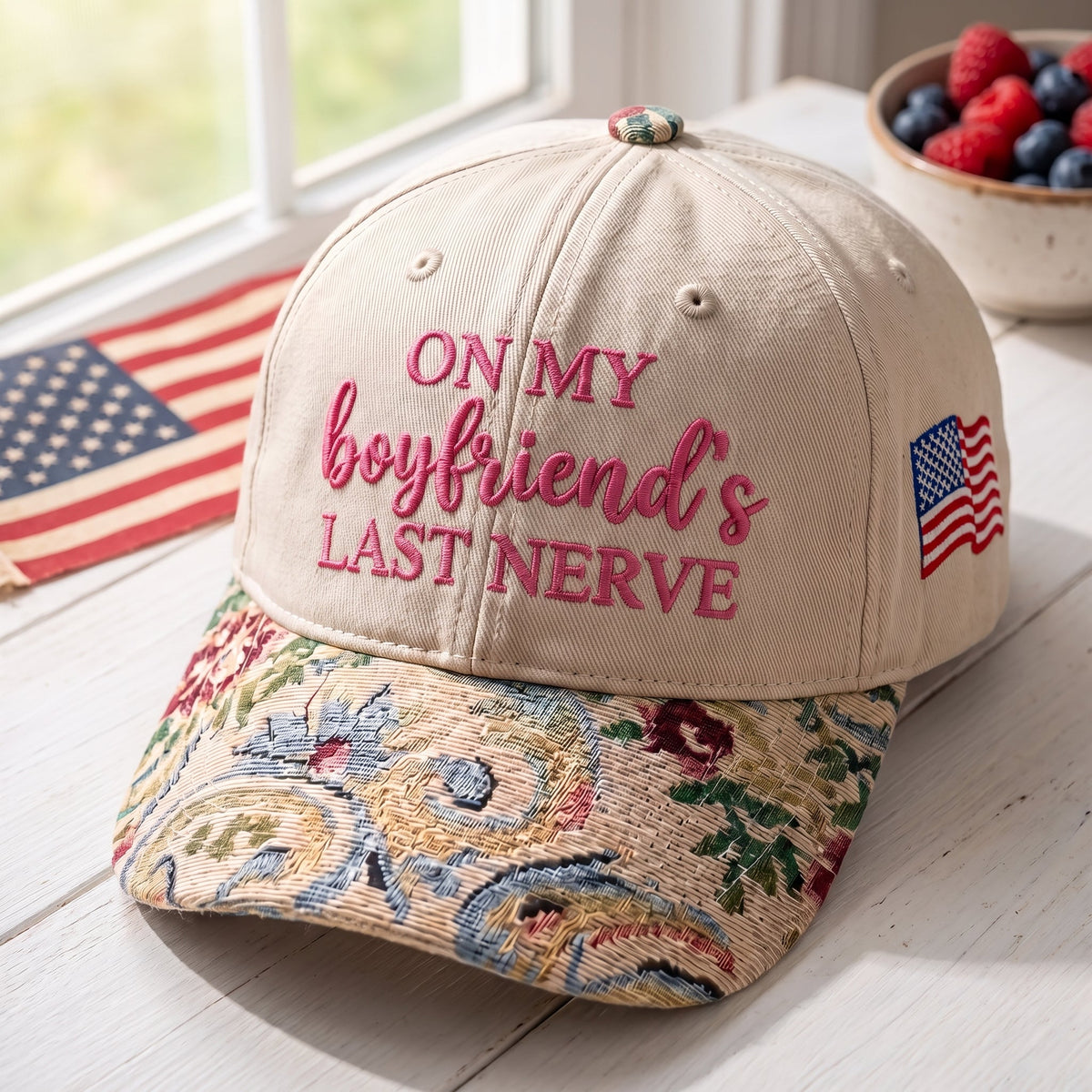 On My Boyfriend's Last Nerve FLoral Hat