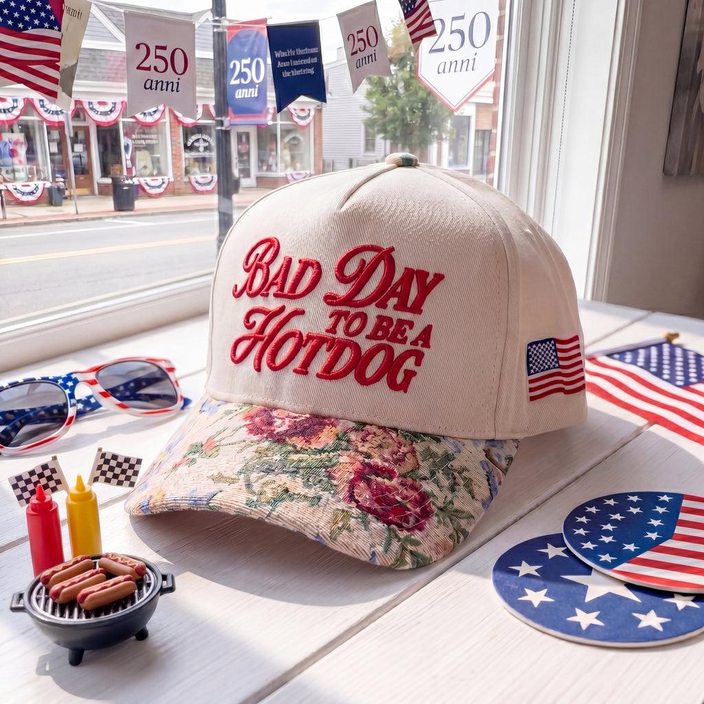 Bad Day To Be A Hot Dog FLoral Hat