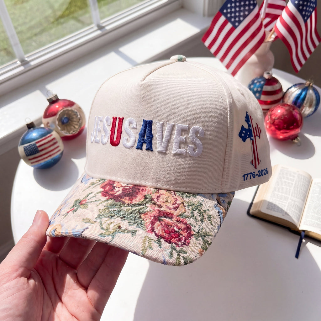 Jesus Save USA FLoral Hat