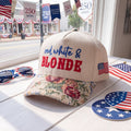 Red, White And Blonde FLoral Hat