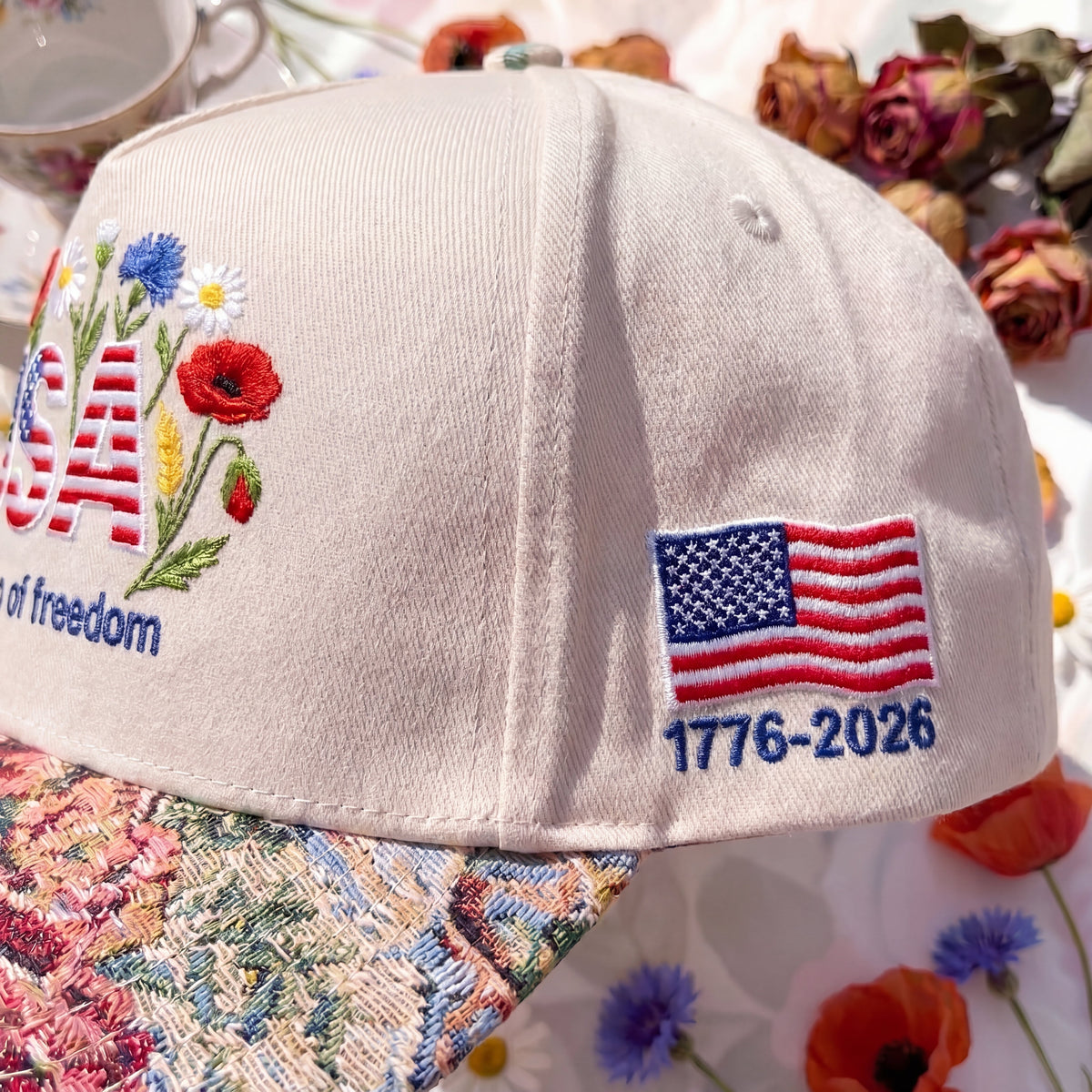 Summer Flower USA FLoral Hat