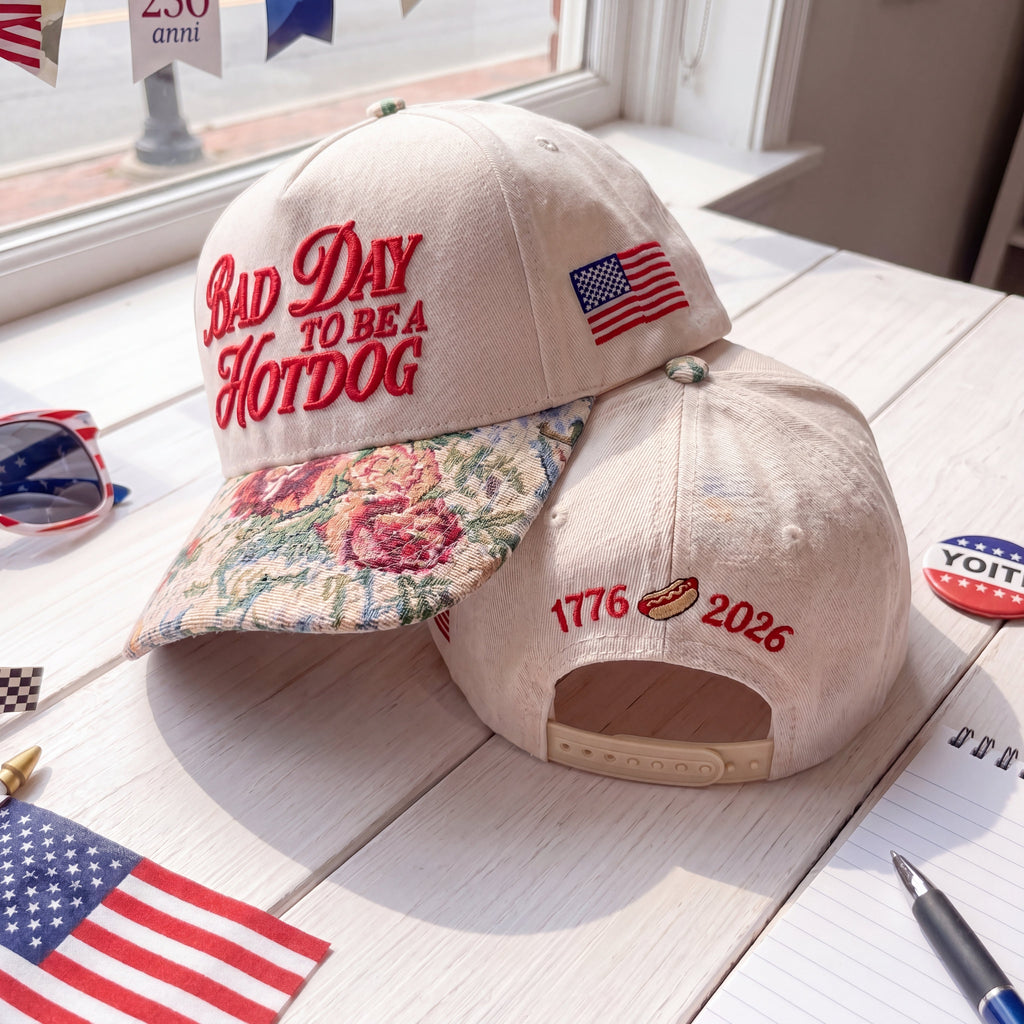 Bad Day To Be A Hot Dog FLoral Hat