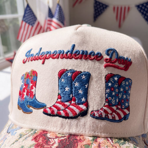 Cowboy Boots Patriotic FLoral Hat