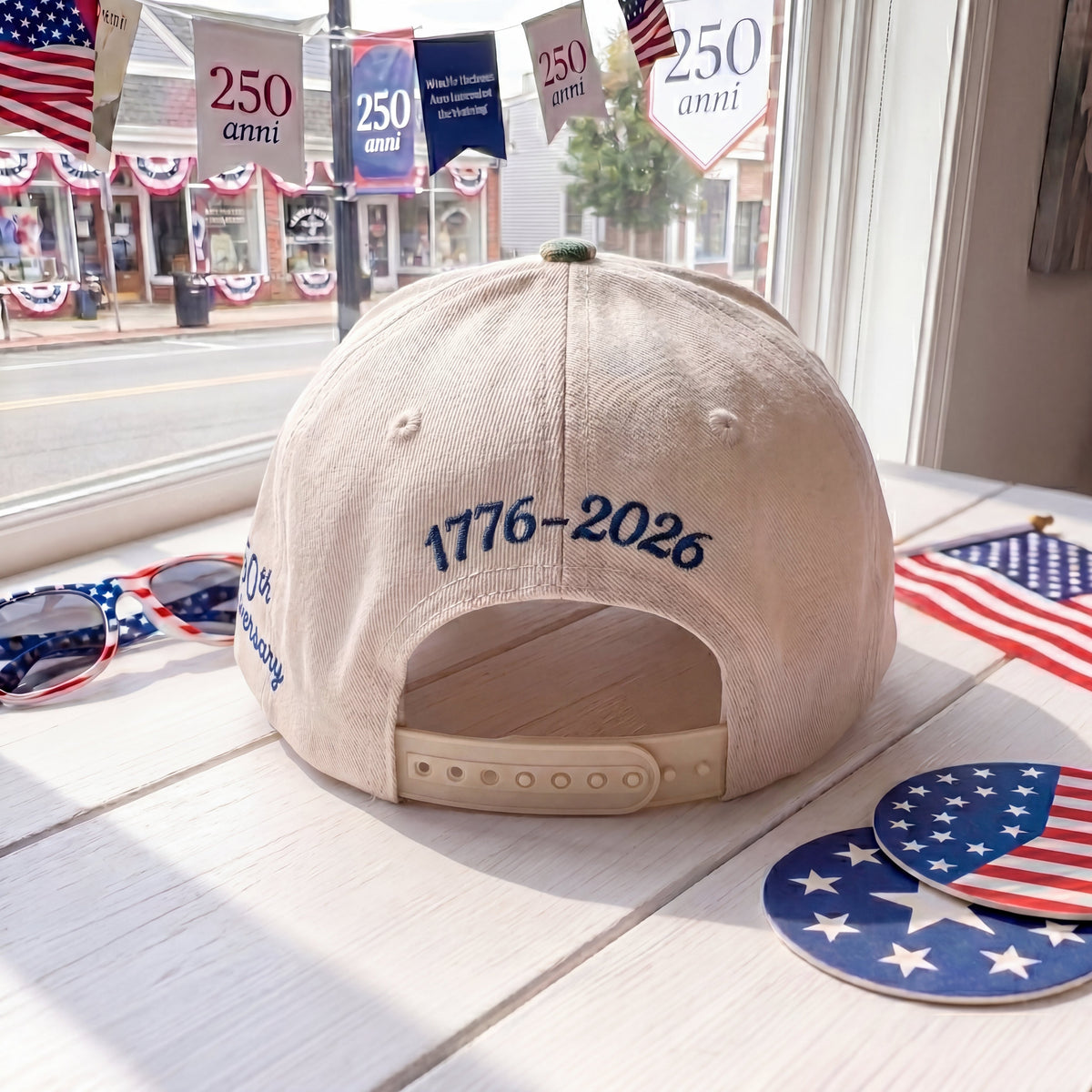 Summer Flower USA Flag FLoral Hat