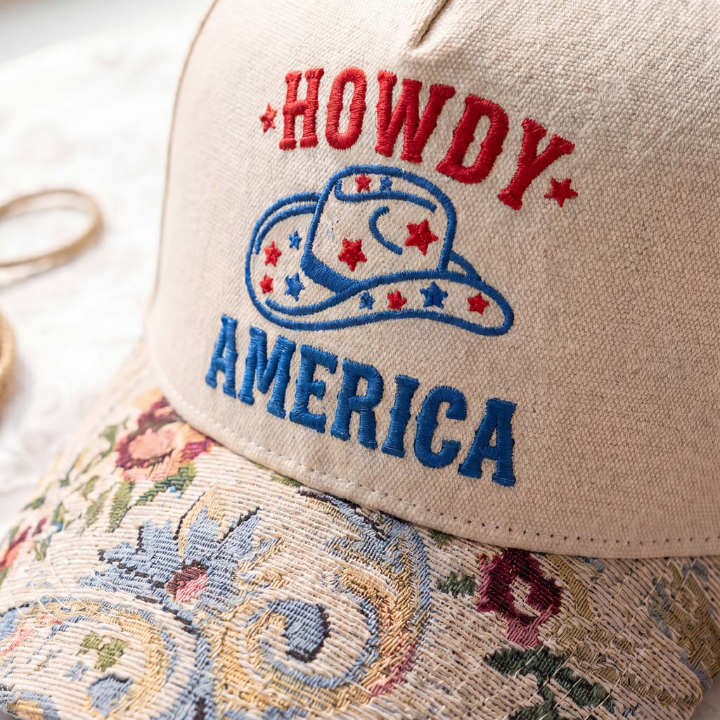 Howdy America Floral Hat