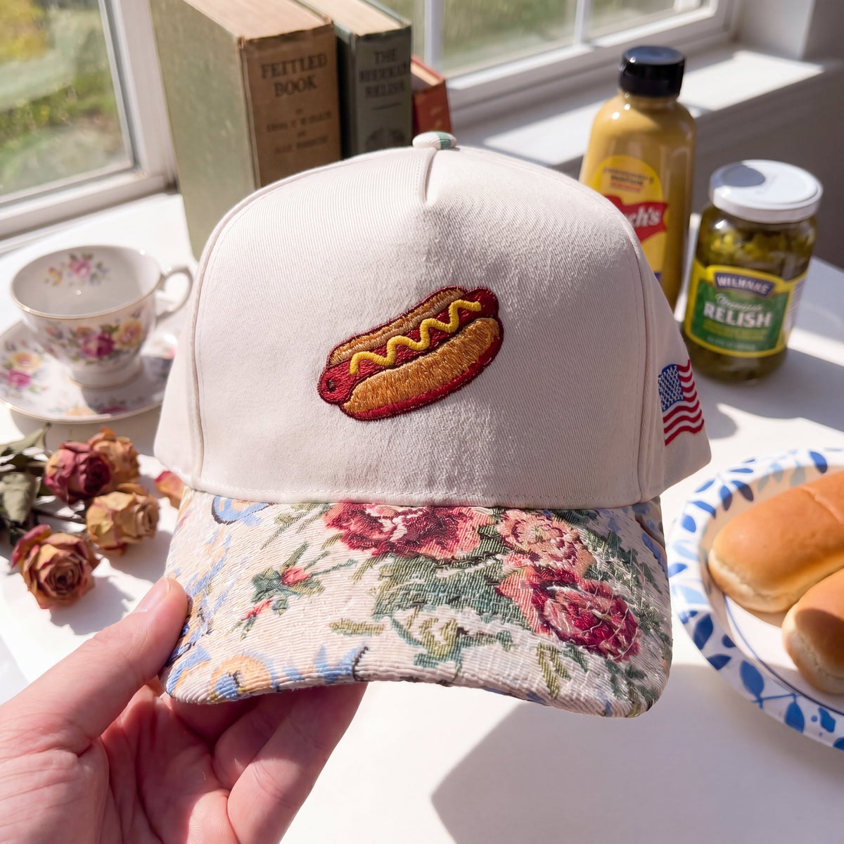 Hot Dog FLoral Hat