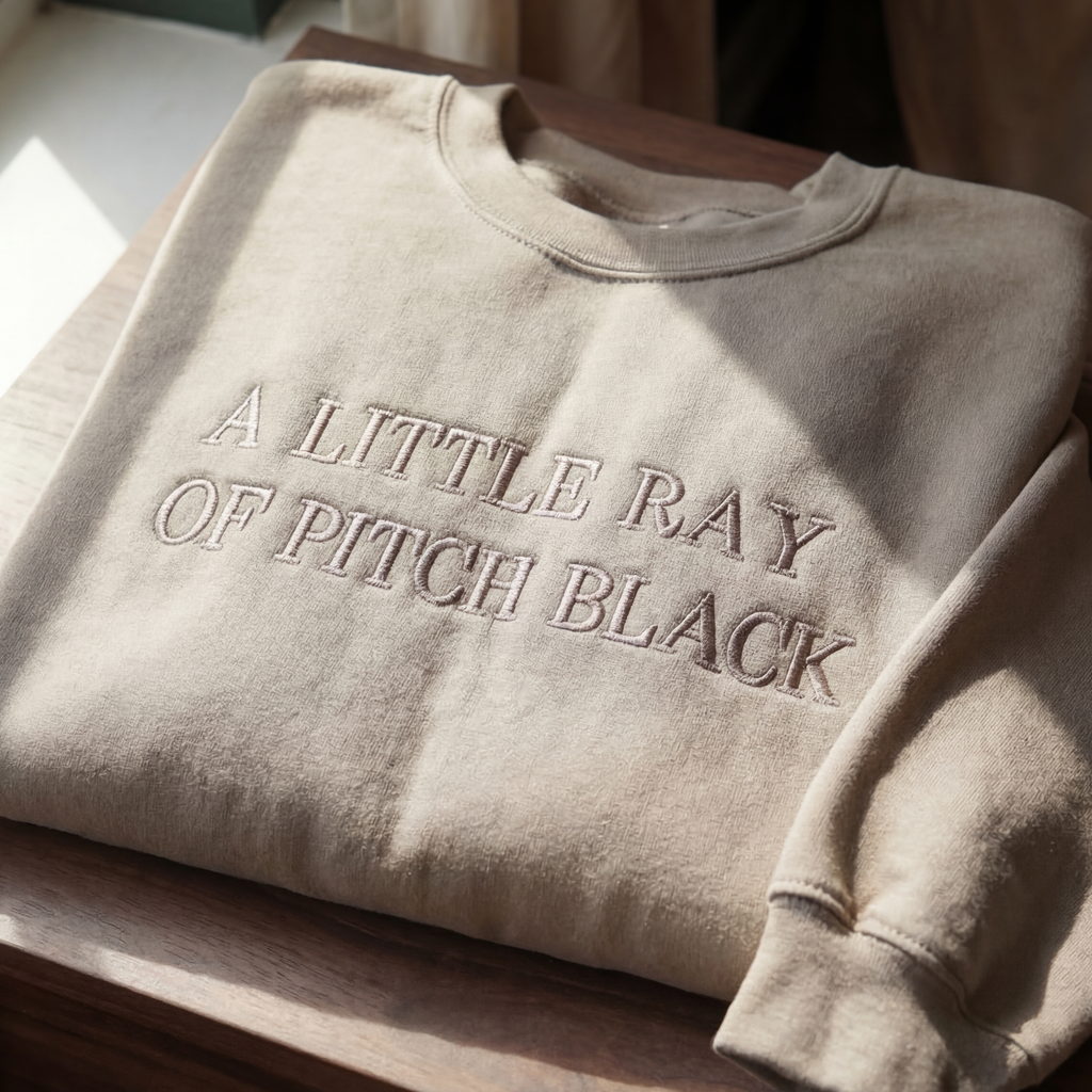 A Little Ray Of Pitch Black Embroidered Shirt