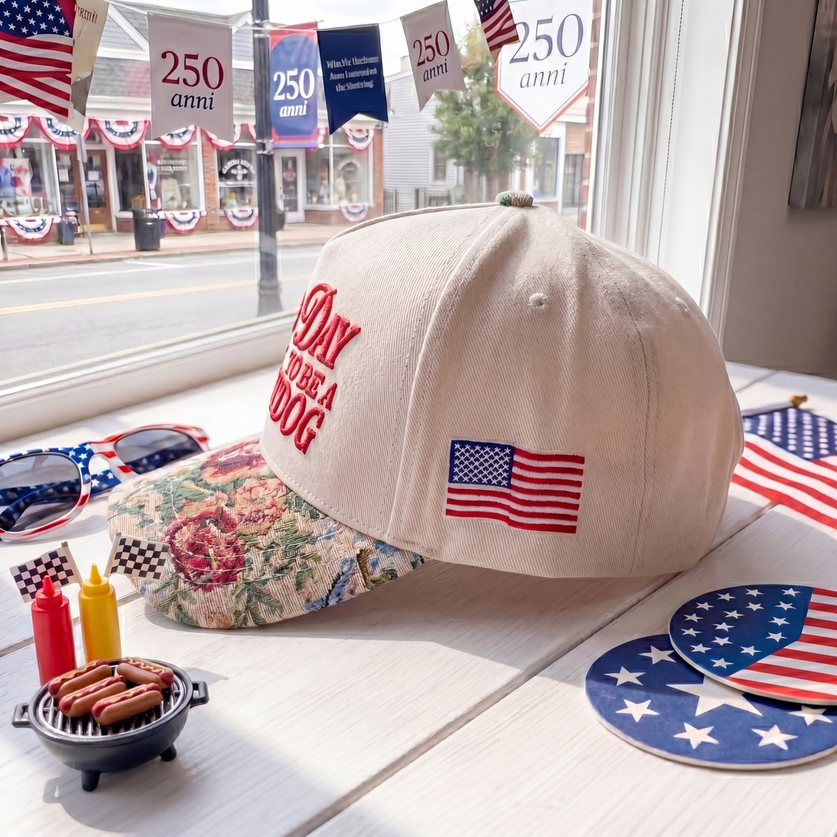 Bad Day To Be A Hot Dog FLoral Hat