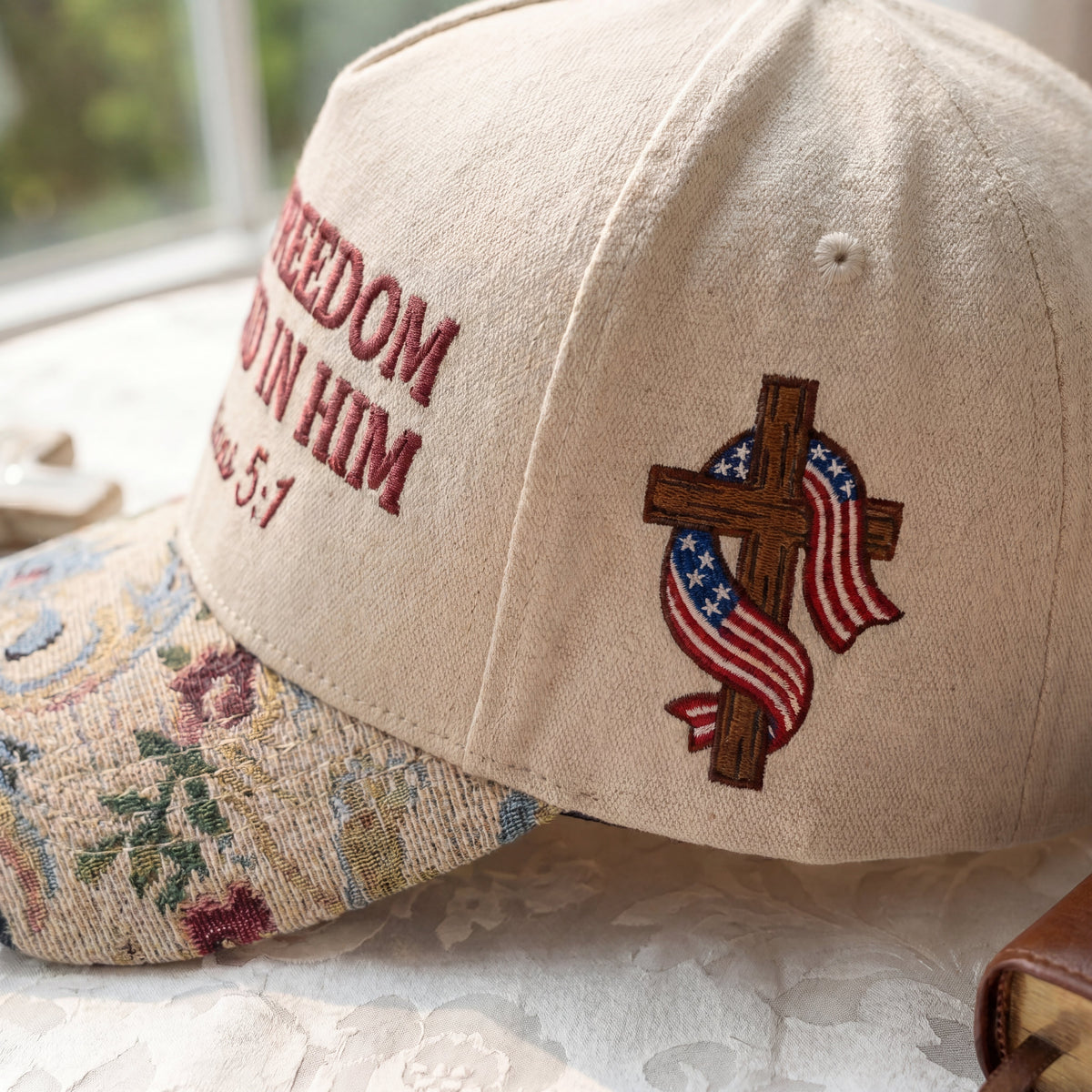 True Freedom Is Found In Him FLoral Hat