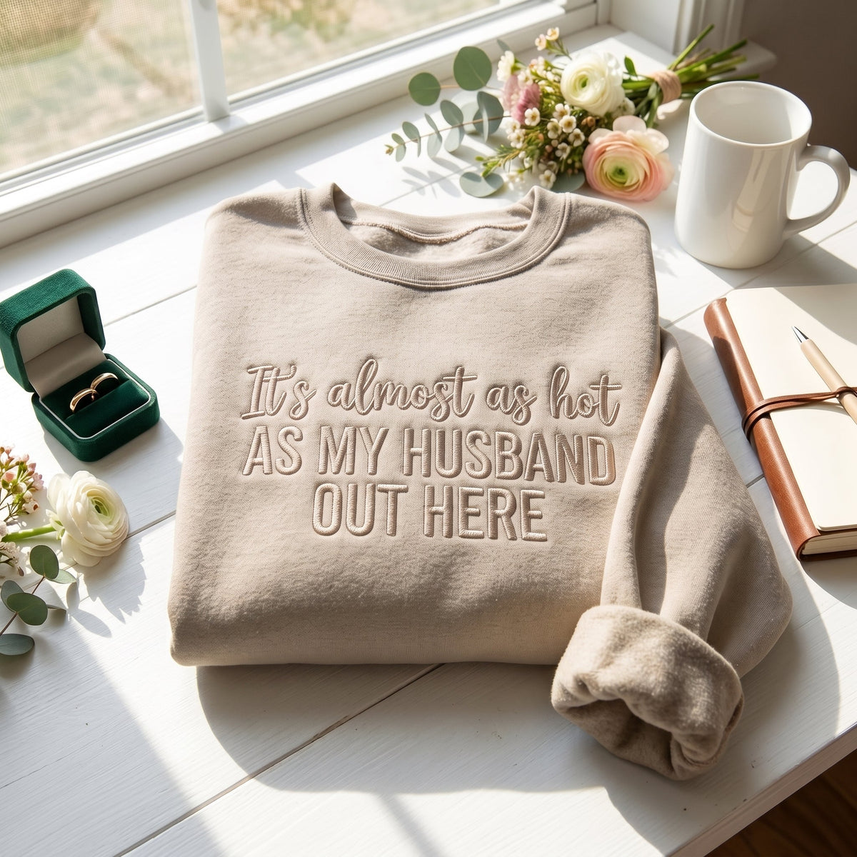 As My Husband Out Here Embroidered Shirt