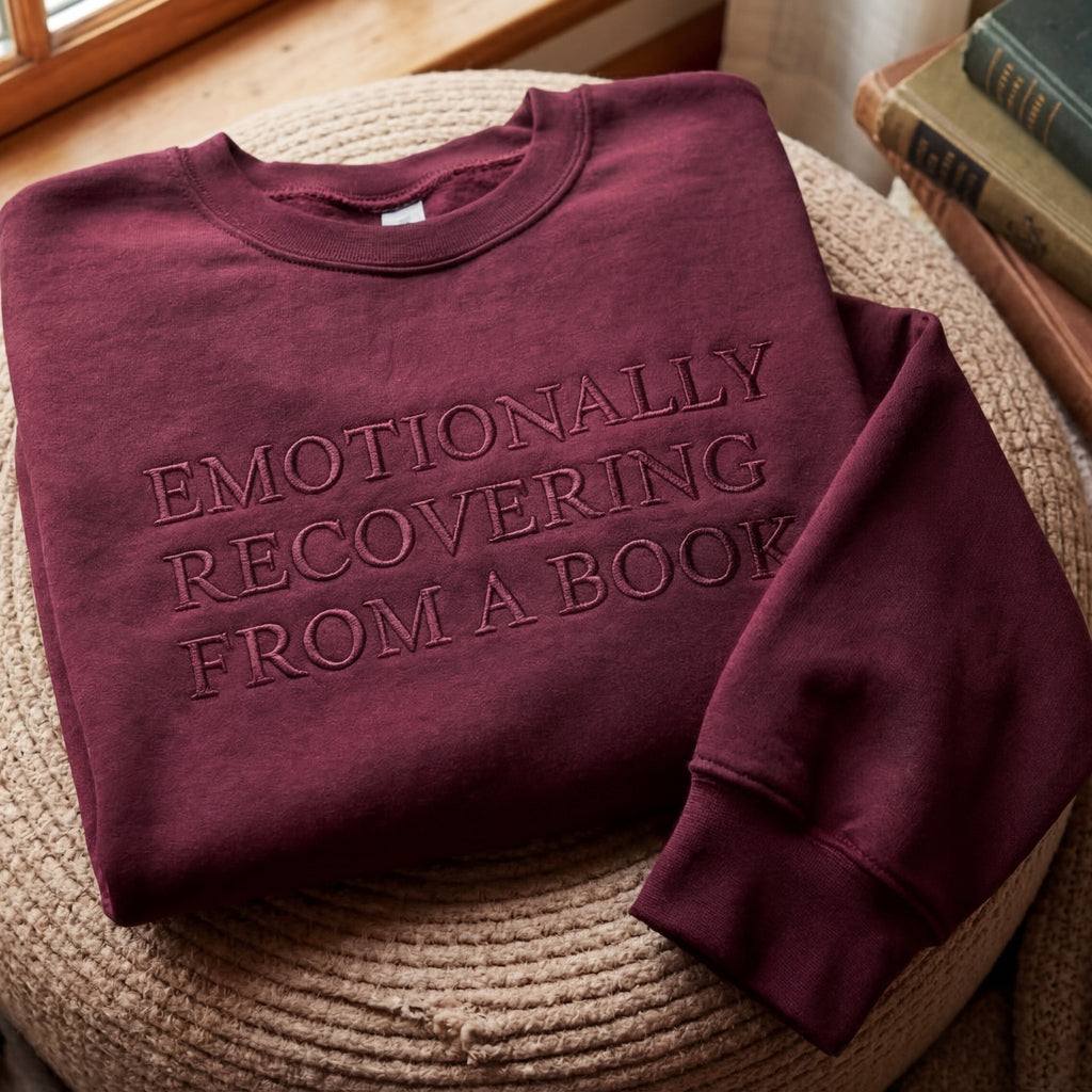 Emotionally Recovering From A Book Embroidered Shirt