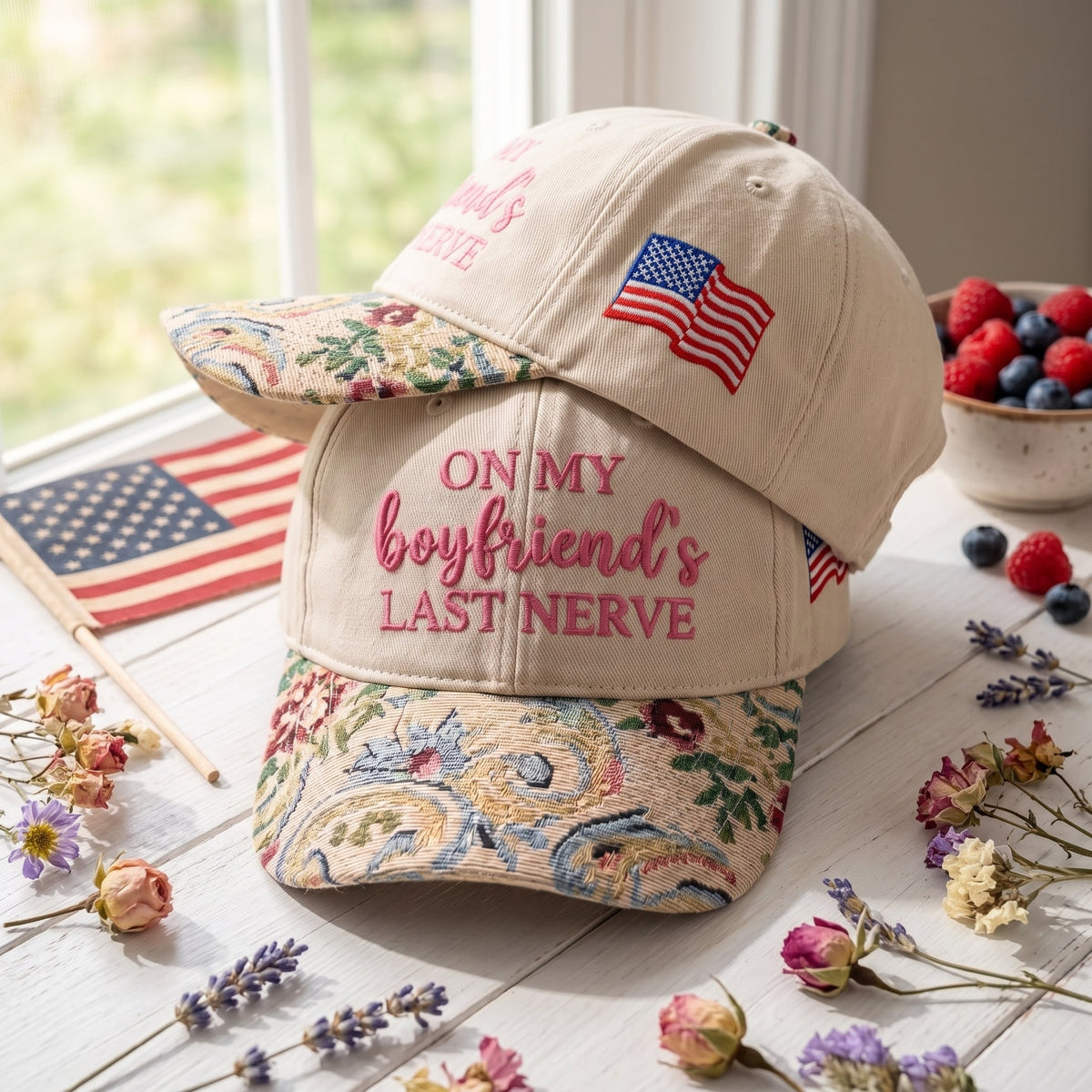 On My Boyfriend's Last Nerve FLoral Hat