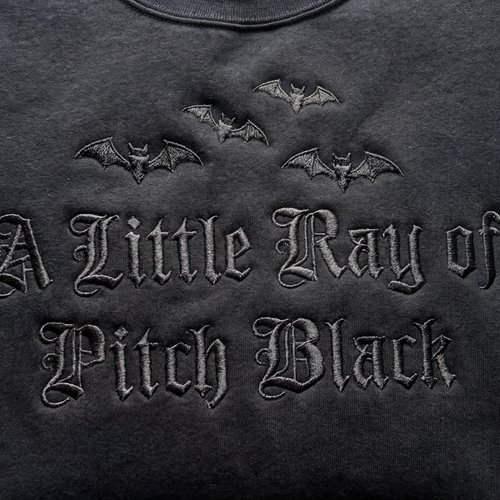 A Little Ray Of Pitch Black Gothic Embroidered Shirt
