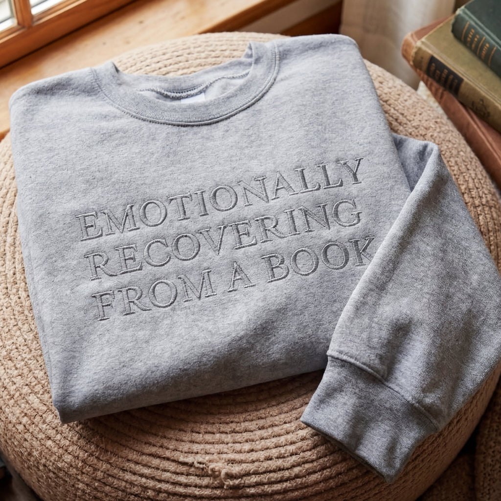 Emotionally Recovering From A Book Embroidered Shirt