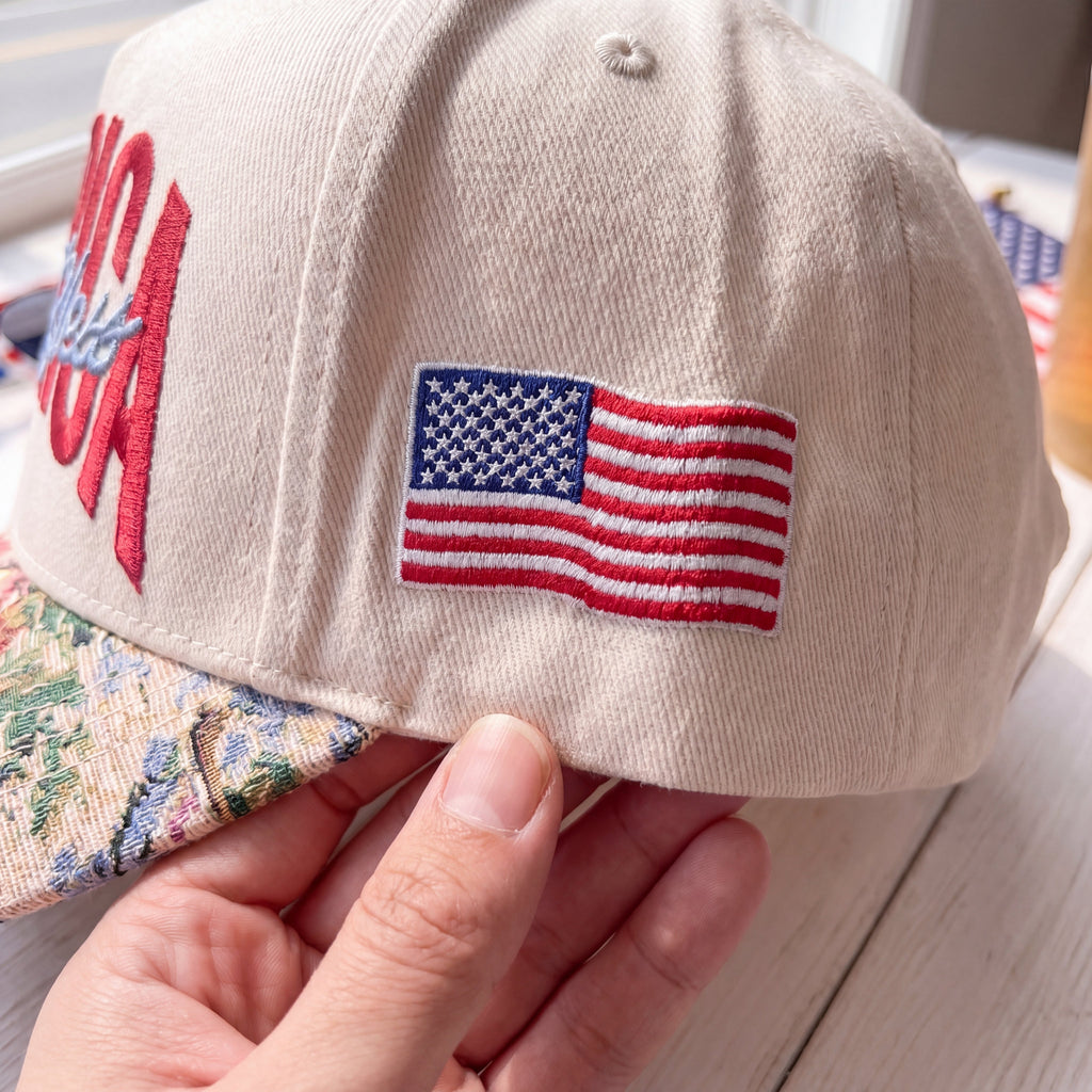 Jesus Bless America FLoral Hat