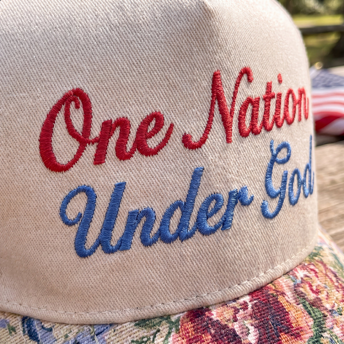 One Nation Under God FLoral Hat