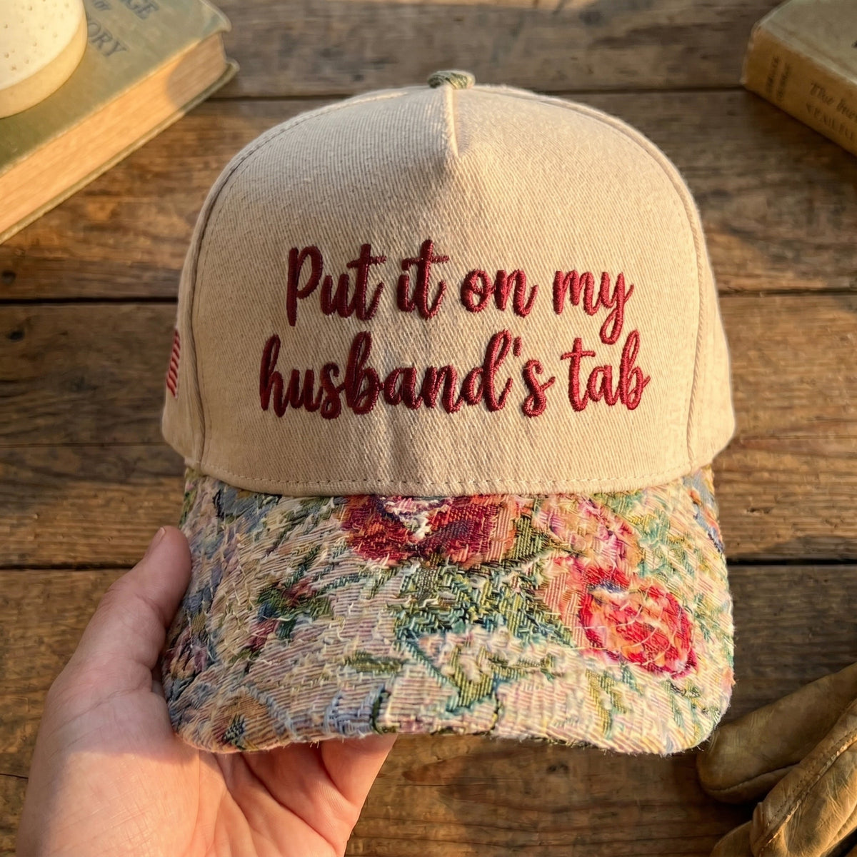 My Husband's Tab FLoral Hat