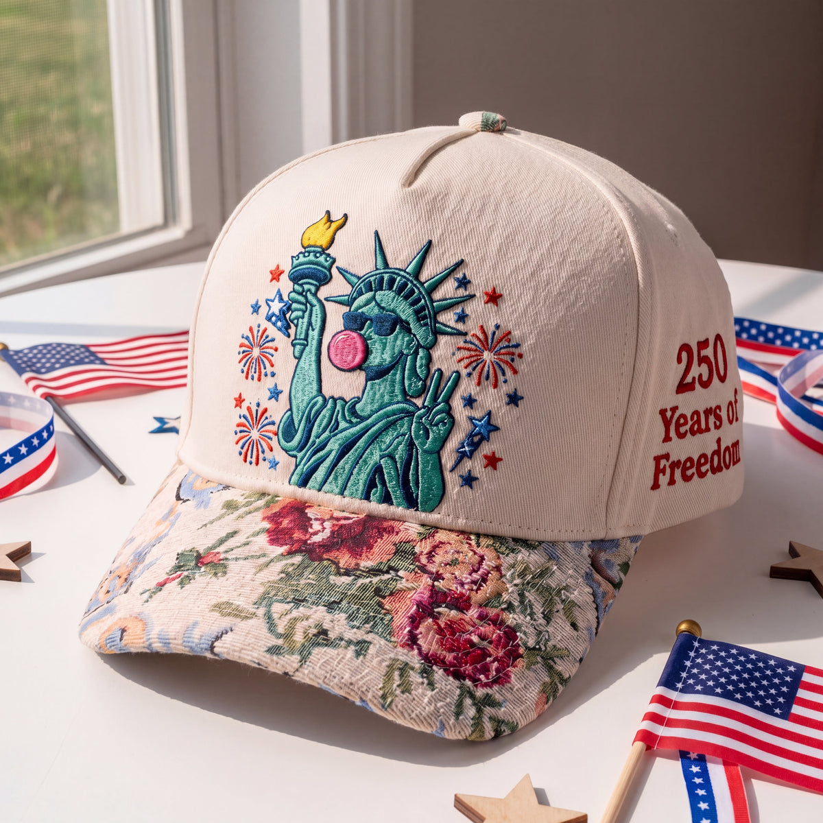 Statue of Liberty Bubble Gum FLoral Hat