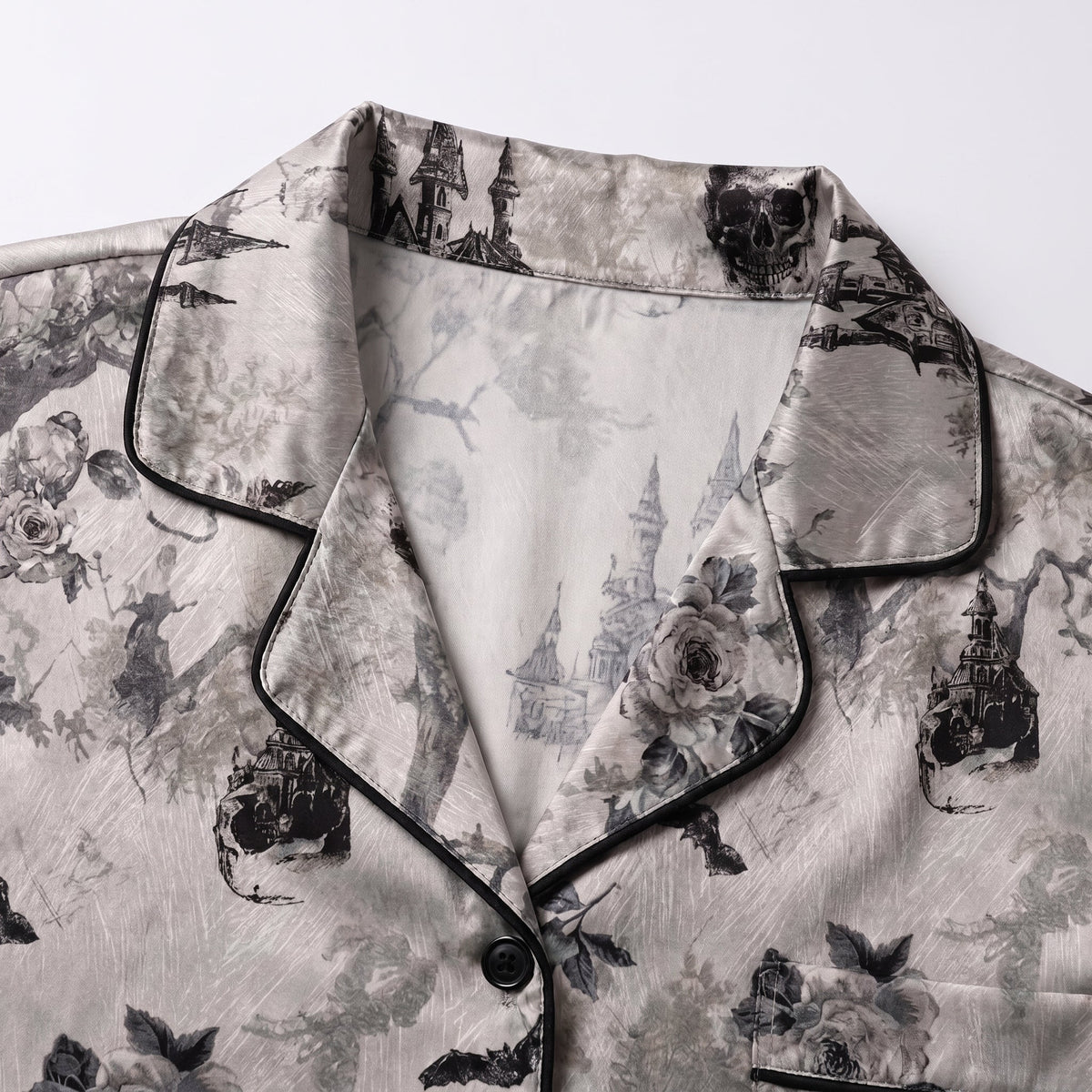 Gothic Toile Satin Pajamas Embroidery