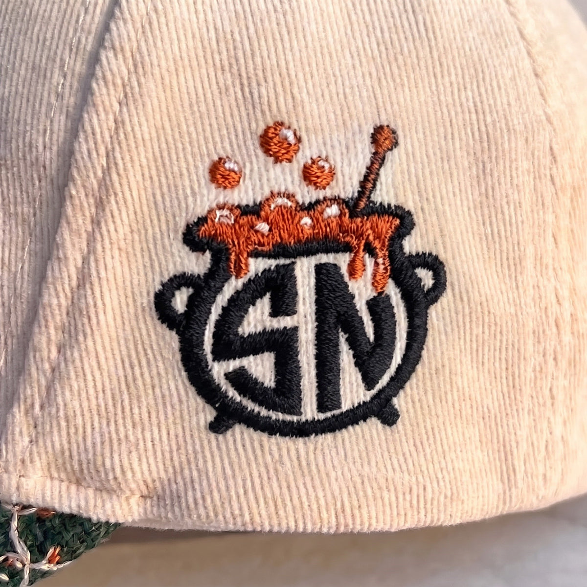Witch Brewing Pumpkin Tapestry Brim Hat