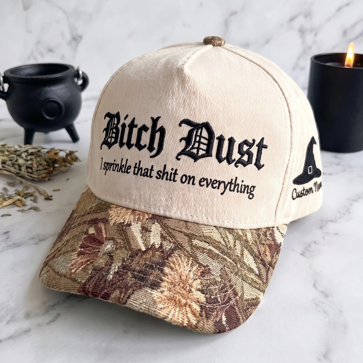 Bitch Dust Pumpkin Tapestry Brim Hat