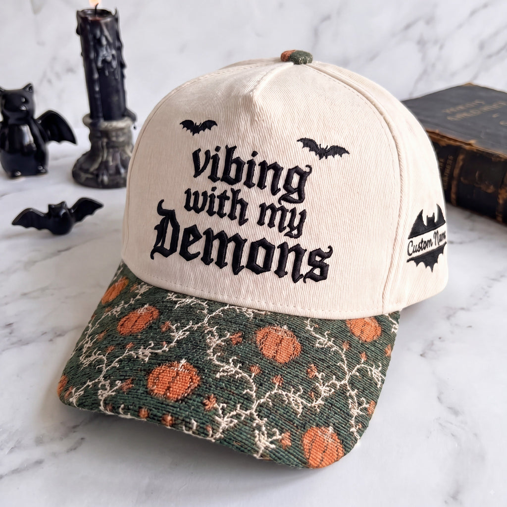 Vibing Demons Tapestry Brim Hat