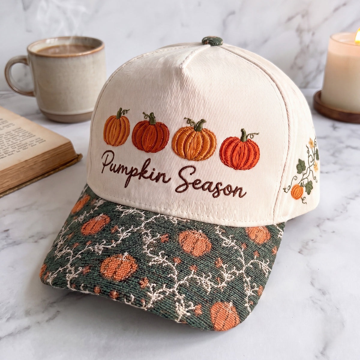 Pumpkin Season Tapestry Brim Hat