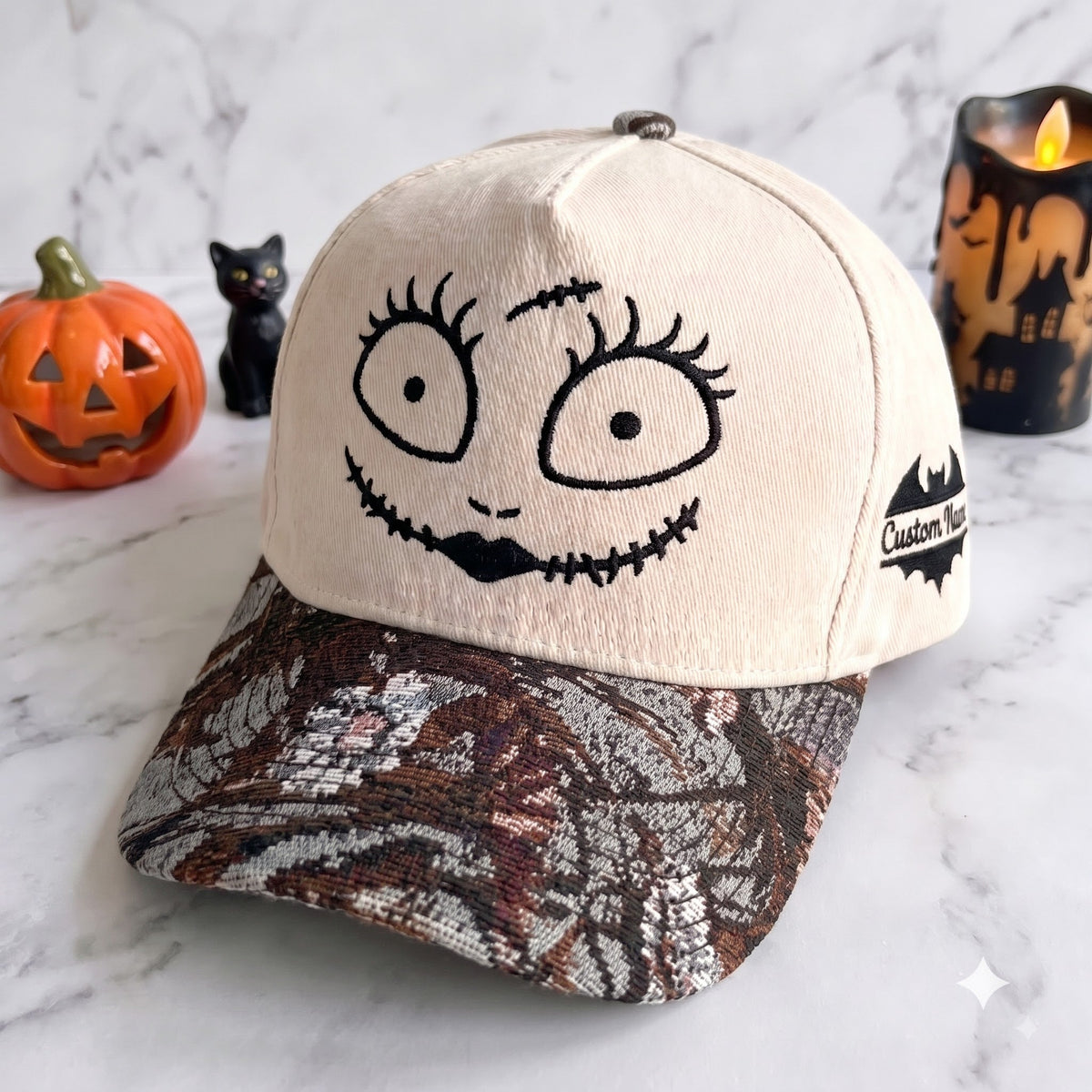 Wifey Sally Pumpkin Tapestry Brim Hat