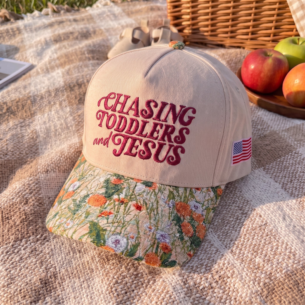Chasing Toddlers And Jesus FLoral Hat
