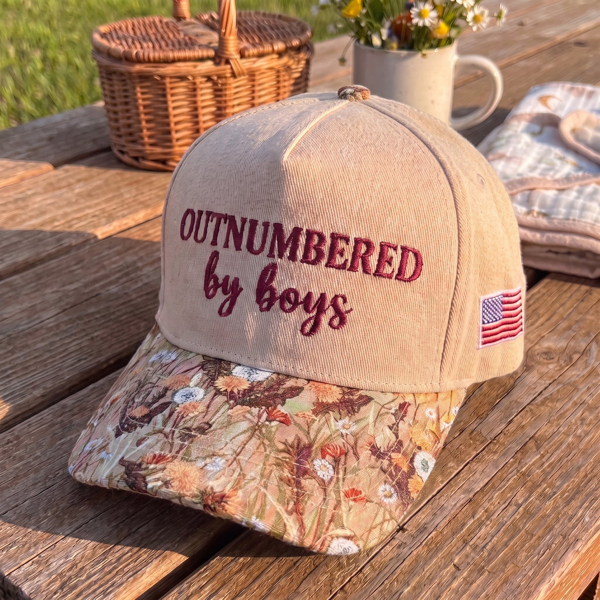 Outnumbered By Boys FLoral Hat