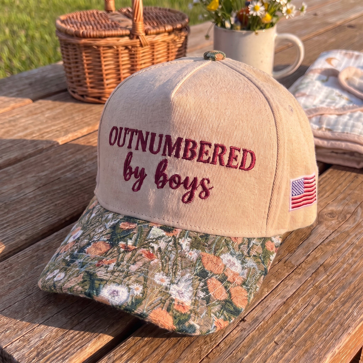 Outnumbered By Boys FLoral Hat