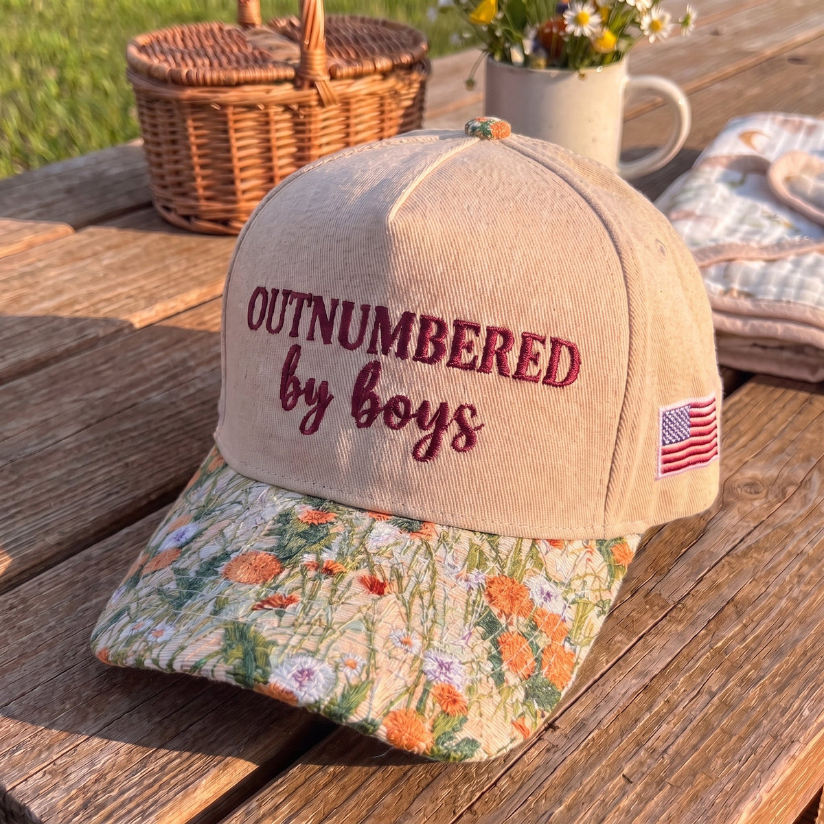 Outnumbered By Boys FLoral Hat
