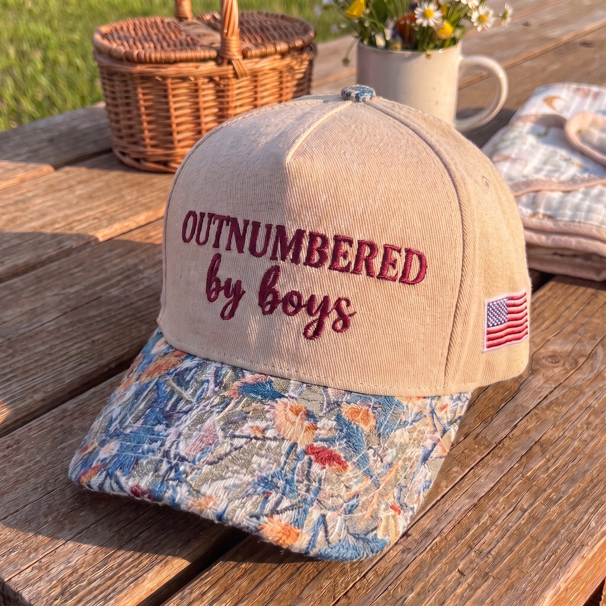 Outnumbered By Boys FLoral Hat