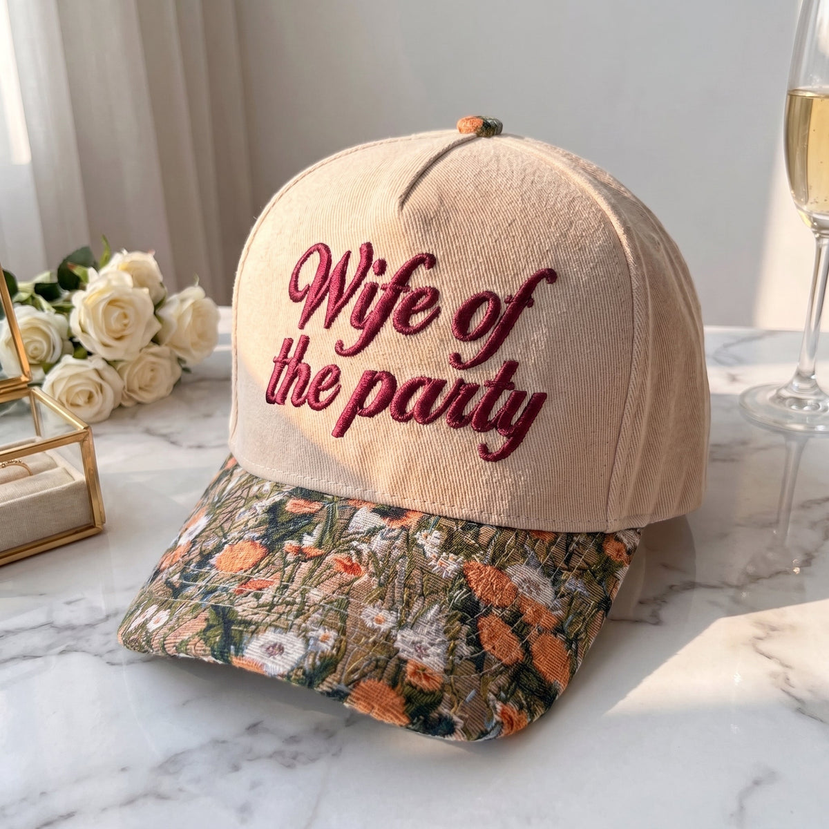 Personalize Bachelorette Floral Hat