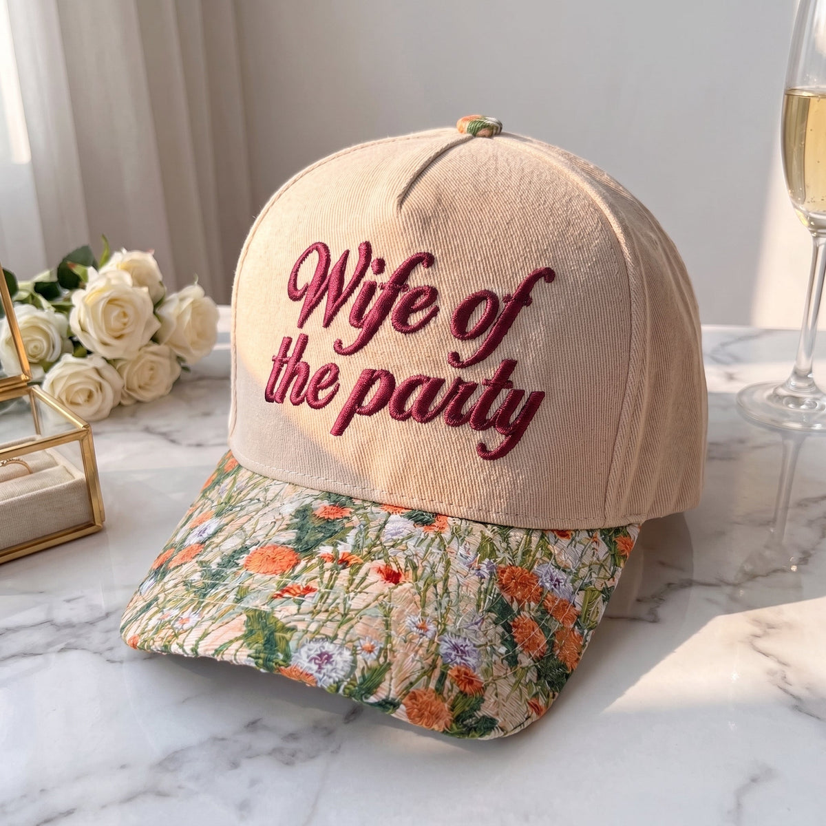 Personalize Bachelorette Floral Hat