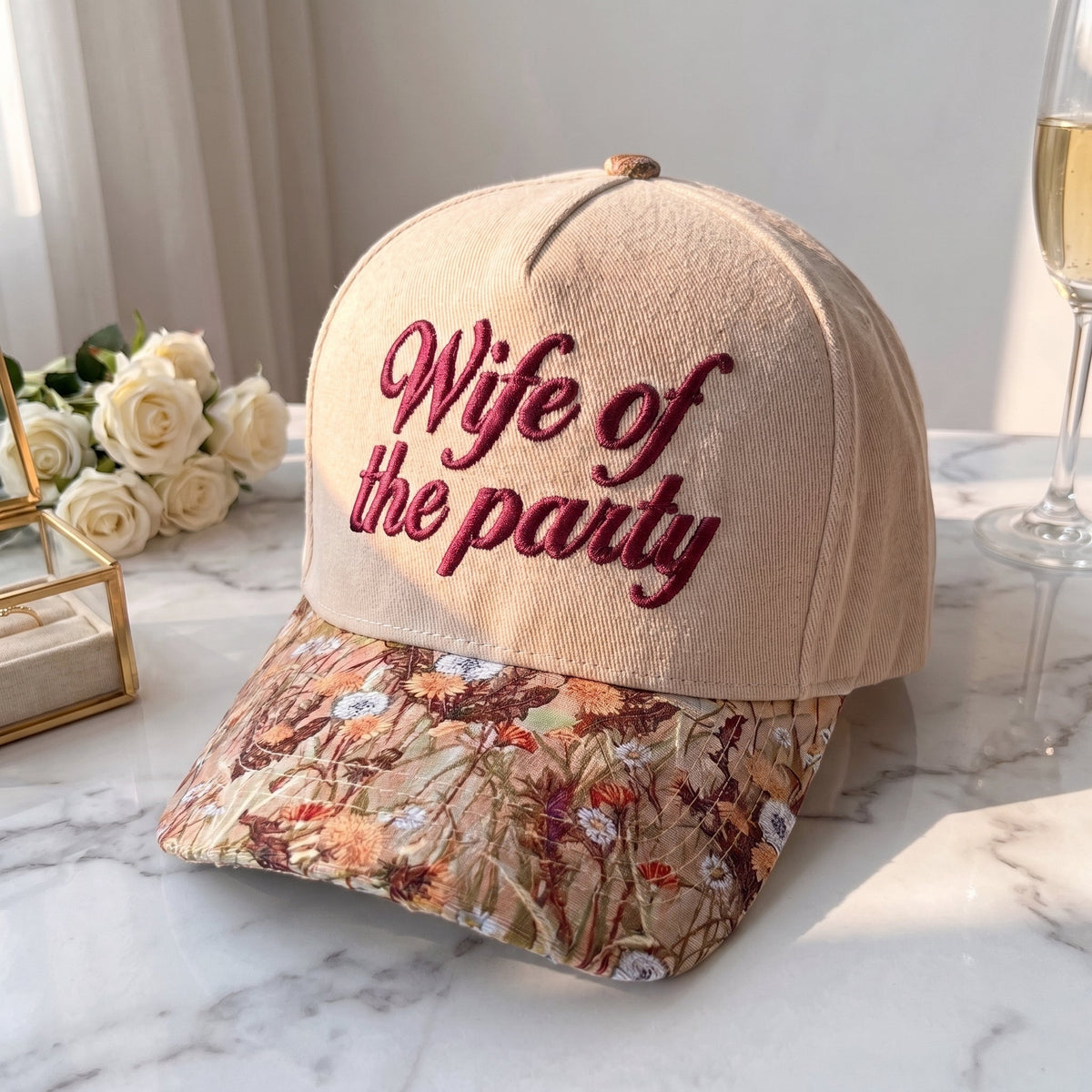 Personalize Bachelorette Floral Hat