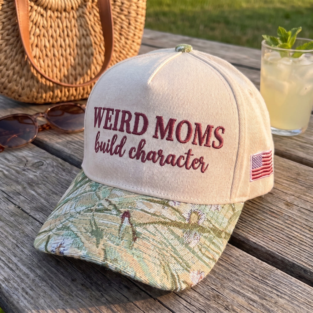 Weird Moms Build Character FLoral Hat