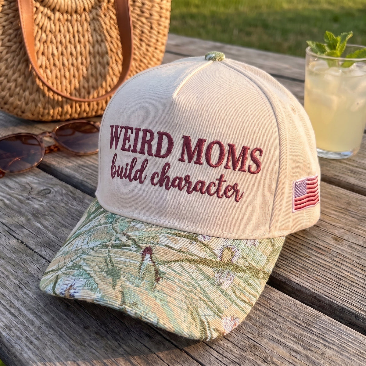 Weird Moms Build Character FLoral Hat