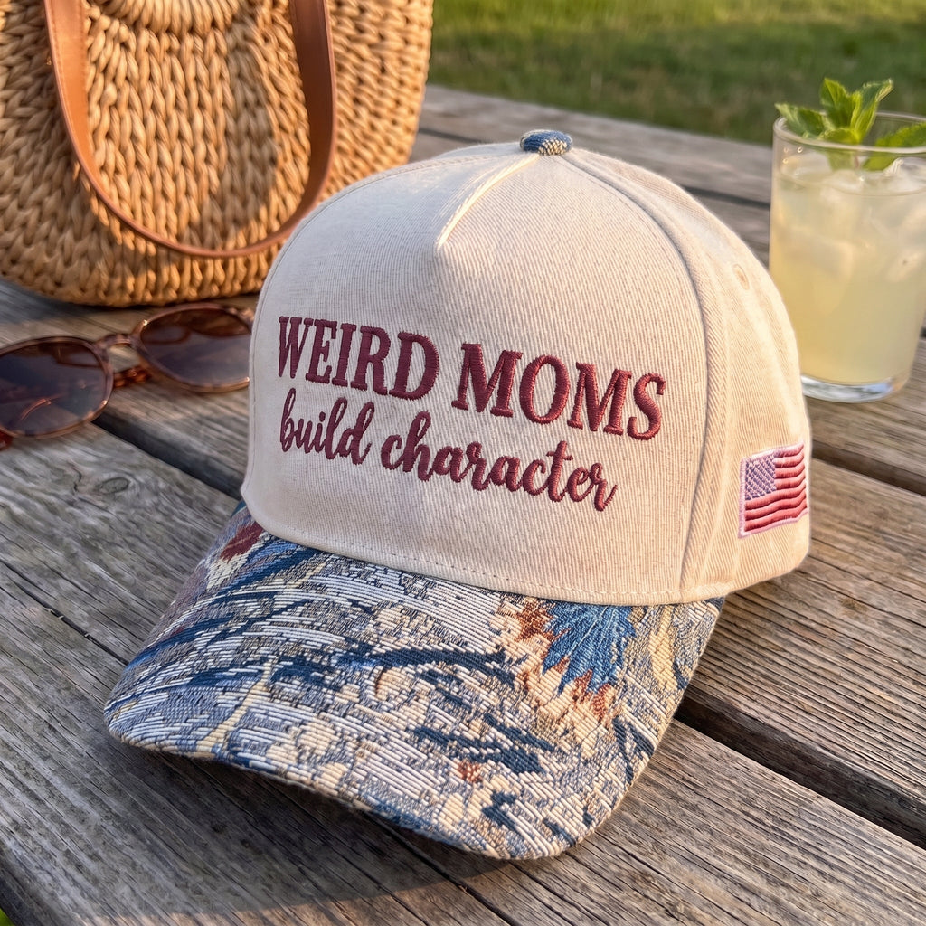 Weird Moms Build Character FLoral Hat
