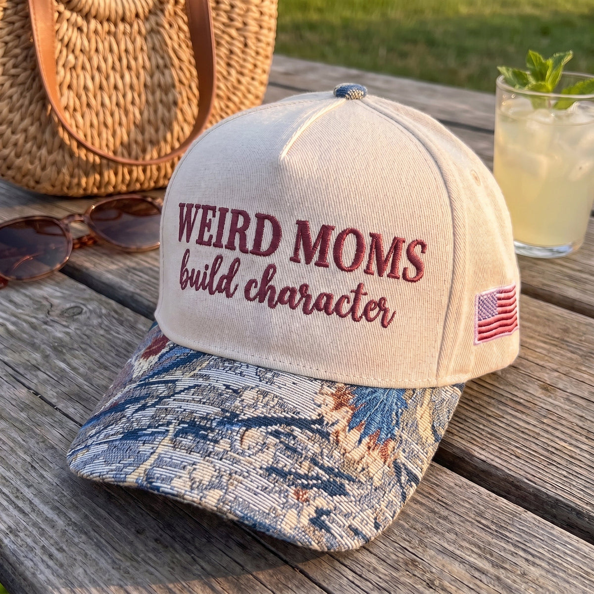 Weird Moms Build Character FLoral Hat
