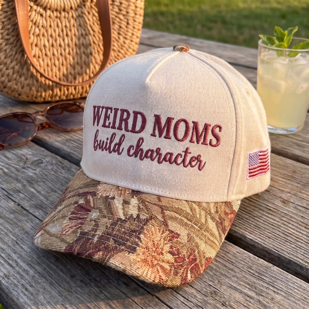 Weird Moms Build Character FLoral Hat