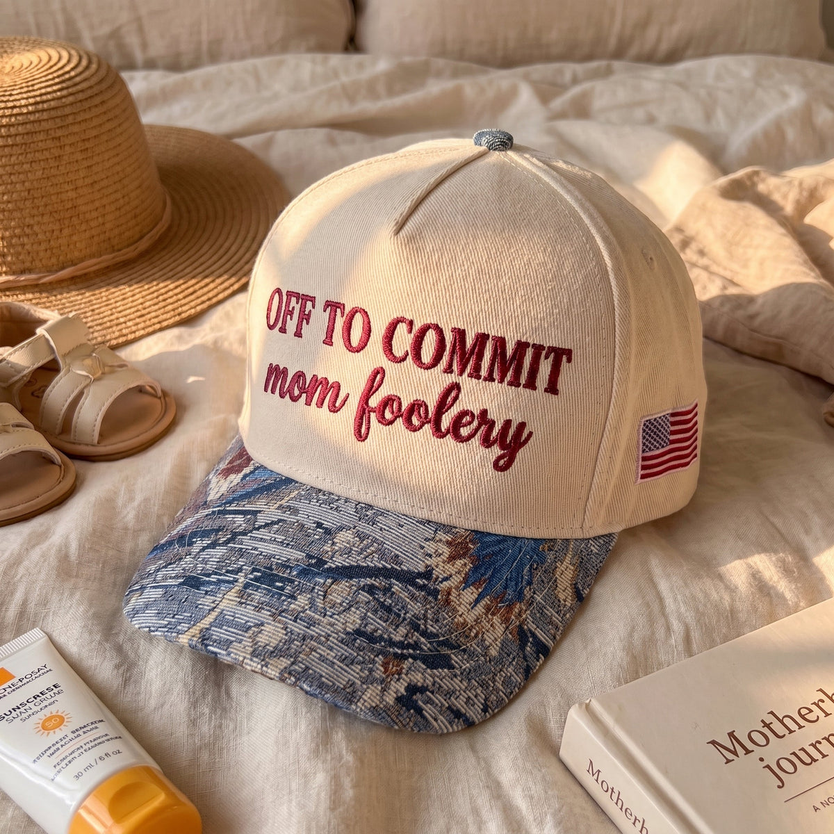 Off To Commit Mom Foolery FLoral Hat