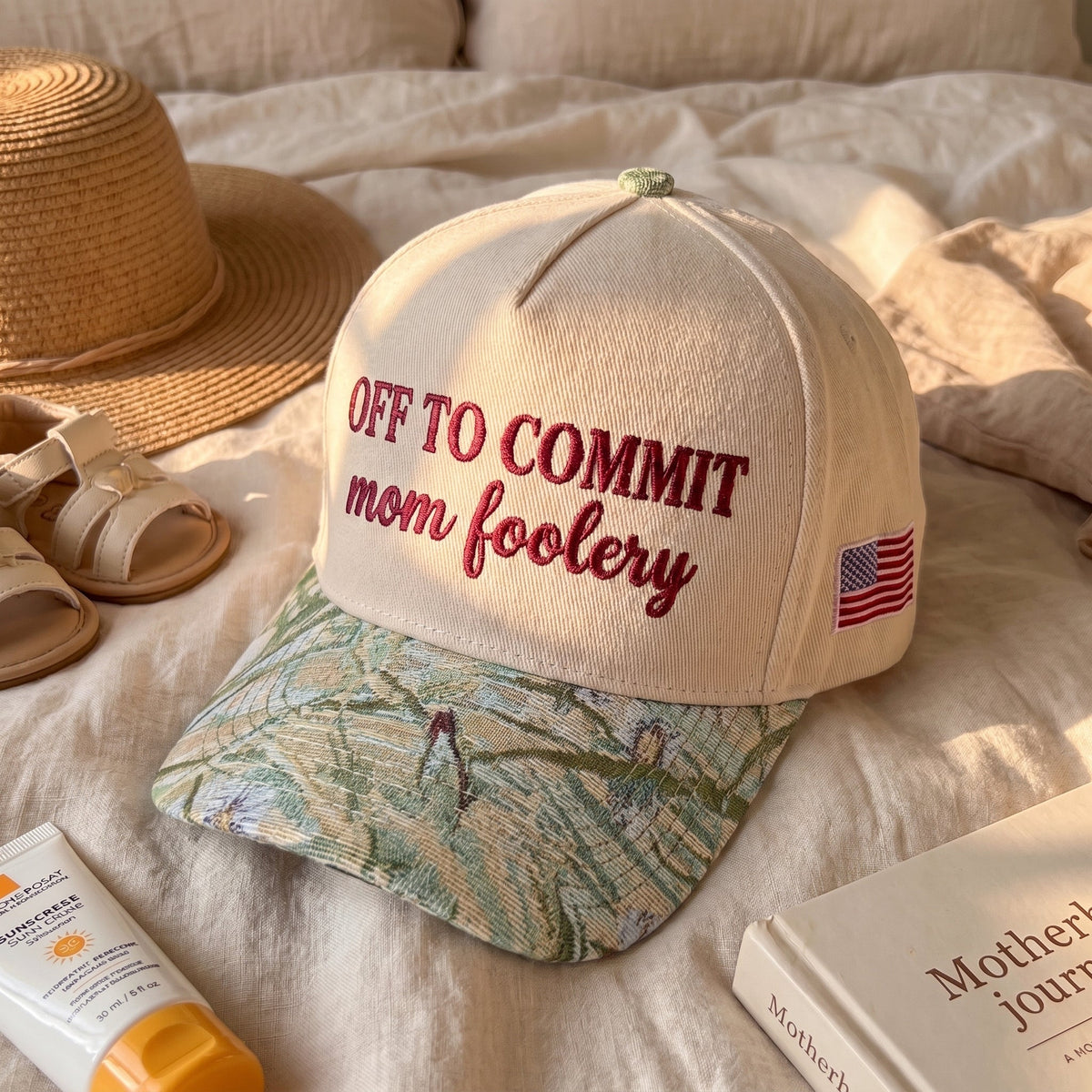 Off To Commit Mom Foolery FLoral Hat