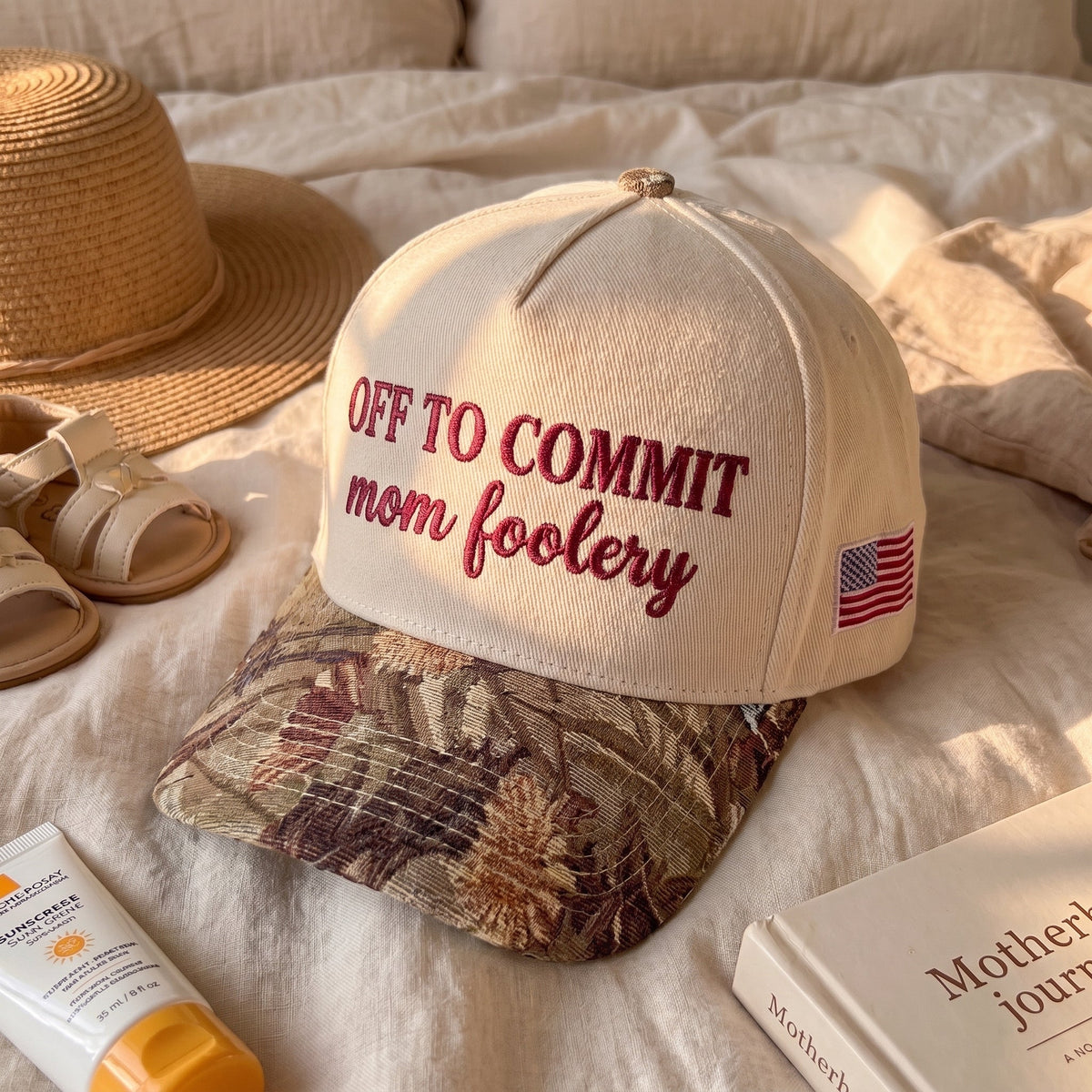 Off To Commit Mom Foolery FLoral Hat