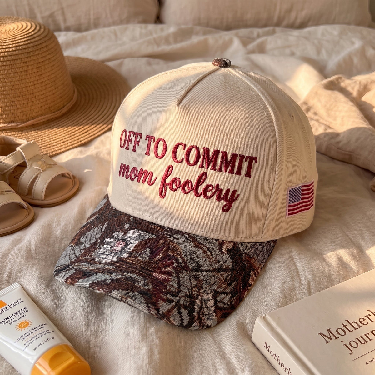 Off To Commit Mom Foolery FLoral Hat
