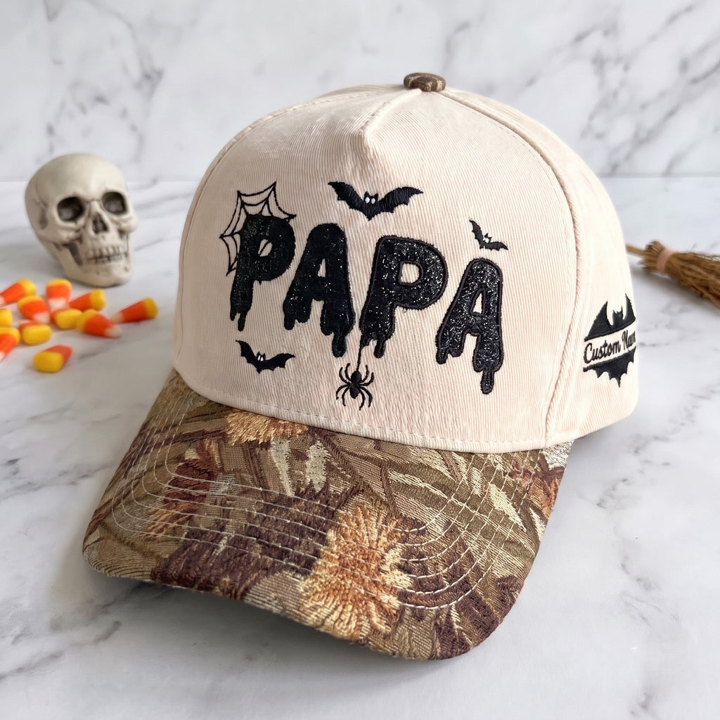 PAPA Gliter Pumpkin Tapestry Brim Hat