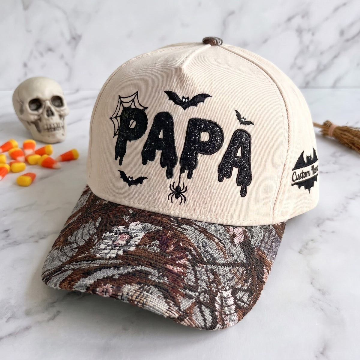 PAPA Gliter Pumpkin Tapestry Brim Hat